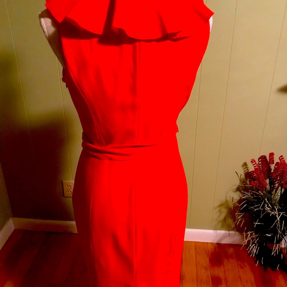 Orange ruffle around neck